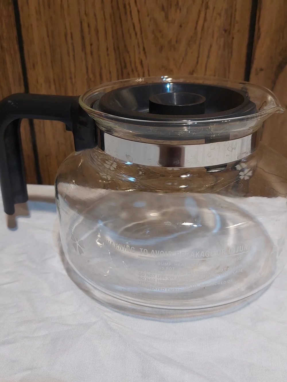Mr Coffee Glass Coffee Decanter Pot with Black Handle and Lid E-84 Replacement